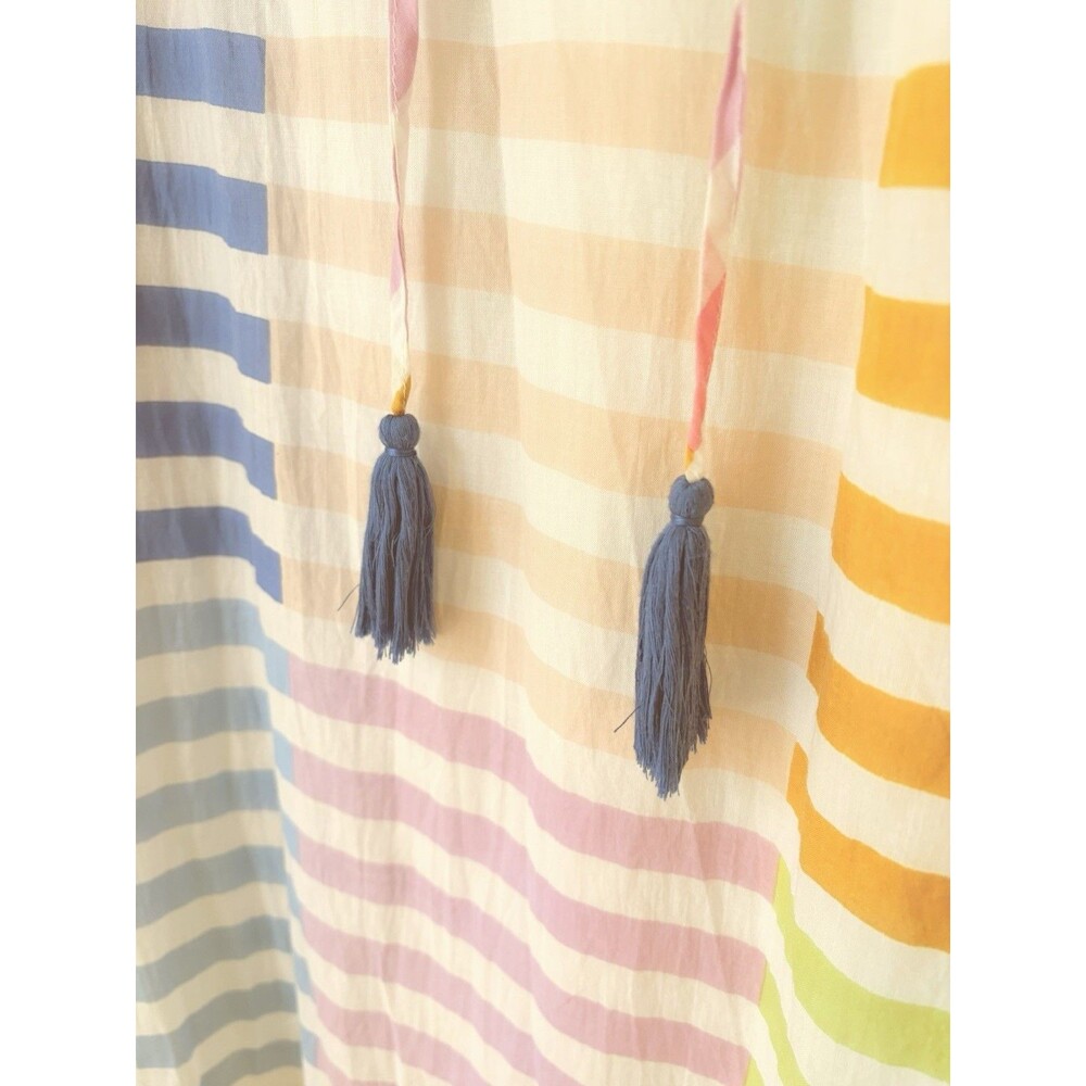 Sunshine Tienda Colorful Stripe Copa Maxi Dress Sz Large Beachy Coastal Boho - Picture 5 of 13